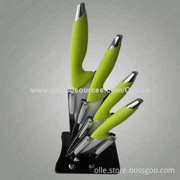 Ceramic Kitchen Knife Set with Chrome End